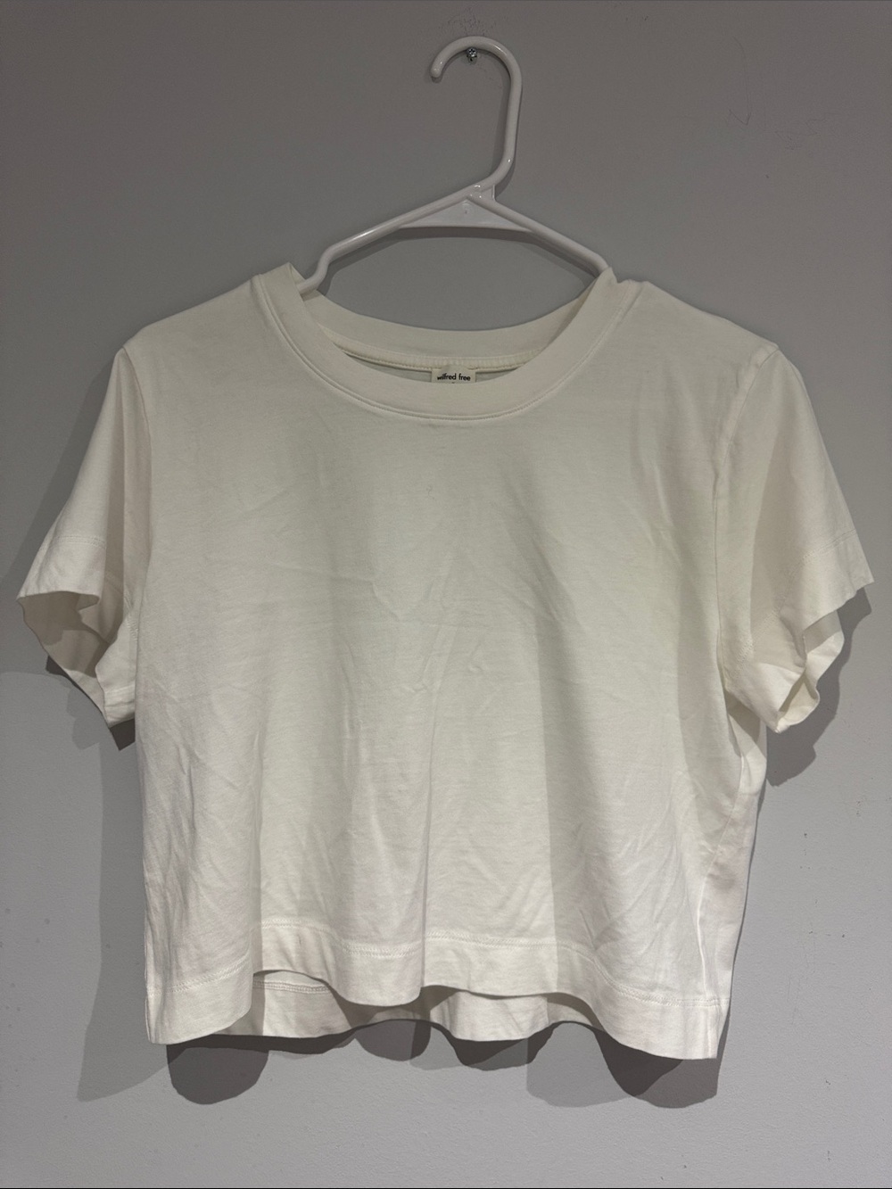 Aritzia White Cropped Crew Tee